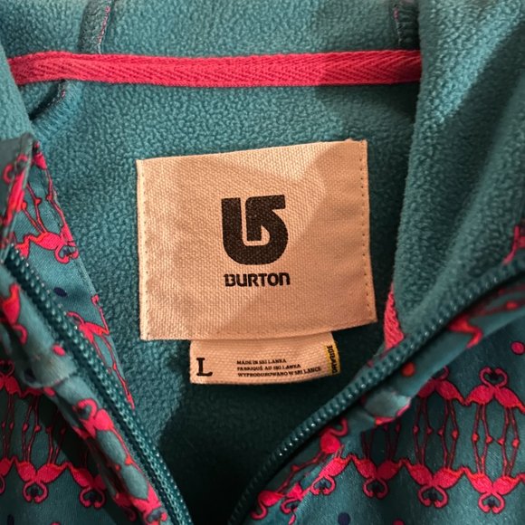 BURTON Snowboards Pink Flamingos Logo Full Zip Hoodie Sweatshirt Top - Picture 5 of 5